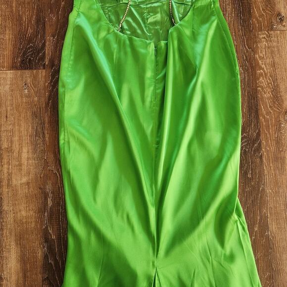 Retrofete Margot Maxi Dress Green Size XL Silk Blend Open Back NWT - Picture 10 of 14